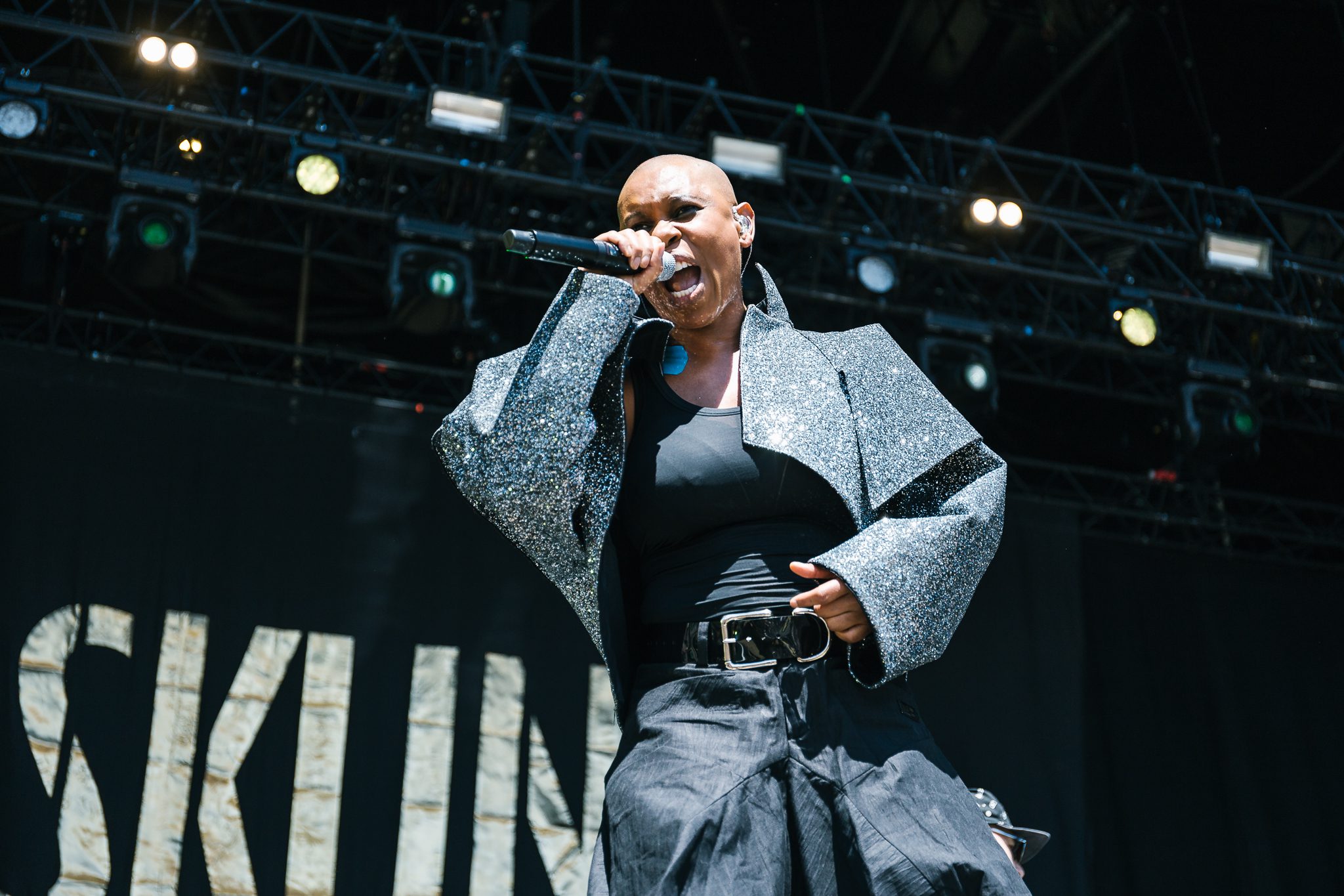 Skunk Anansie på en tom græsplæne